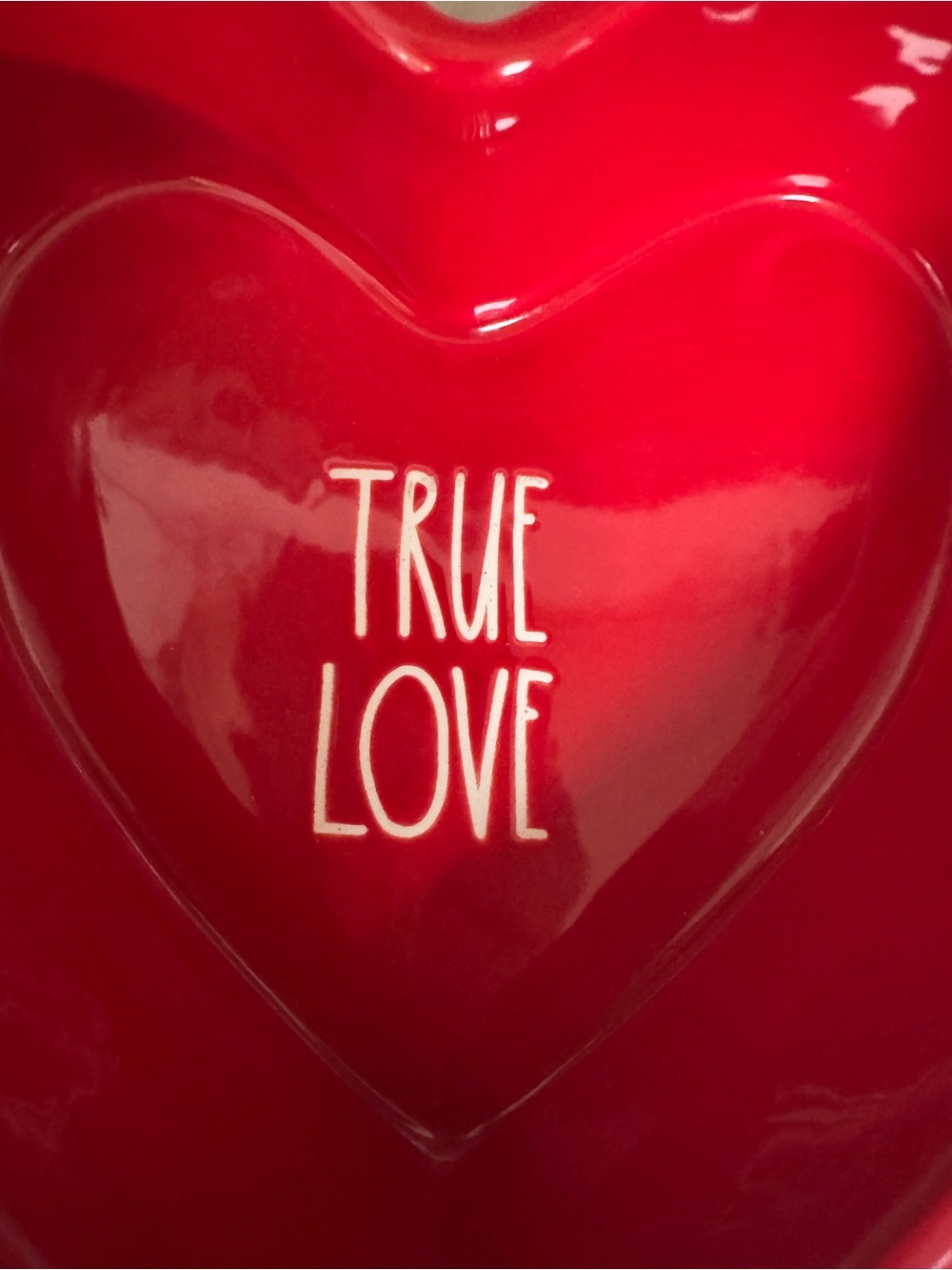 Rae Dunn Red Heart Ceramic Baking Dish with "TRUE LOVE" - Picture 2 of 5
